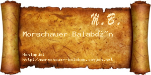 Morschauer Balabán névjegykártya